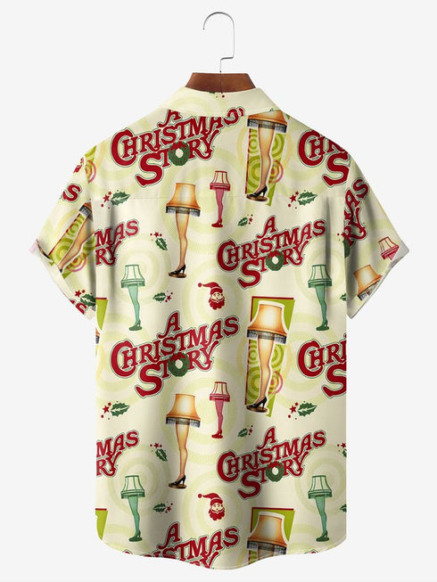 Men's Christmas Funny Graphic Short Sleeve Hawaiian Shirt